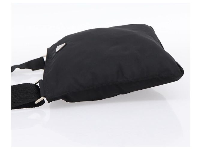 Borsa a tracolla PRADA in nylon nera argento B7338 Auth am12305V Nero - vista 3