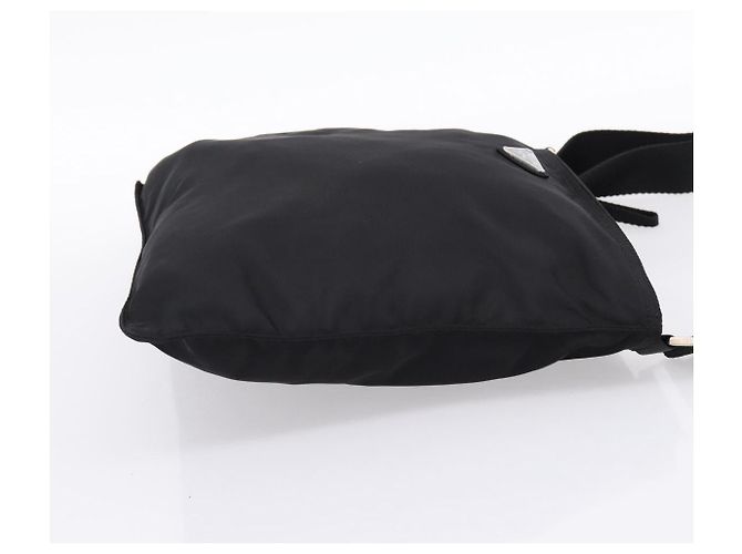 Borsa a tracolla PRADA in nylon nera argento B7338 Auth am12305V Nero - vista 4
