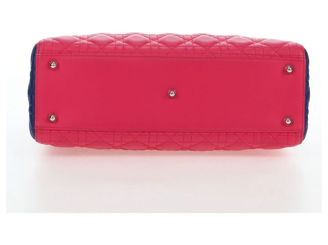 Borsa a mano Christian Dior Canage Lady Dior in pelle di agnello 2way Rosa Argento Auth 195537M - vista 11