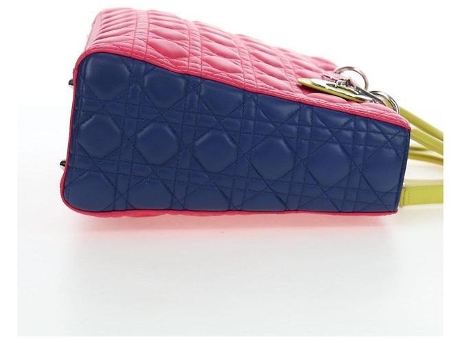 Borsa a mano Christian Dior Canage Lady Dior in pelle di agnello 2way Rosa Argento Auth 195537M - vista 5