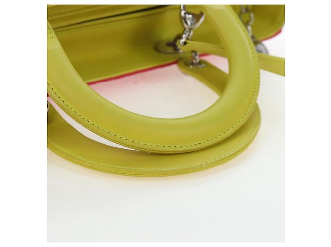 Borsa a mano Christian Dior Canage Lady Dior in pelle di agnello 2way Rosa Argento Auth 195537M - vista 7