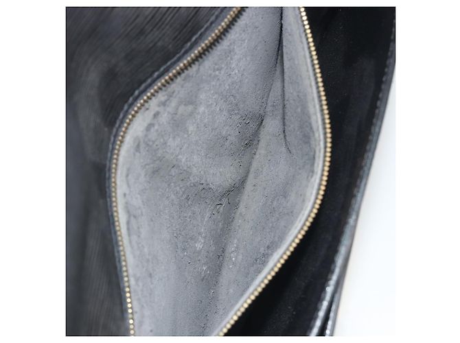 LOUIS VUITTON Epi Sellier Dragonne Clutch Bag Black M52612 LV Auth BA14957 Nero - vista 11