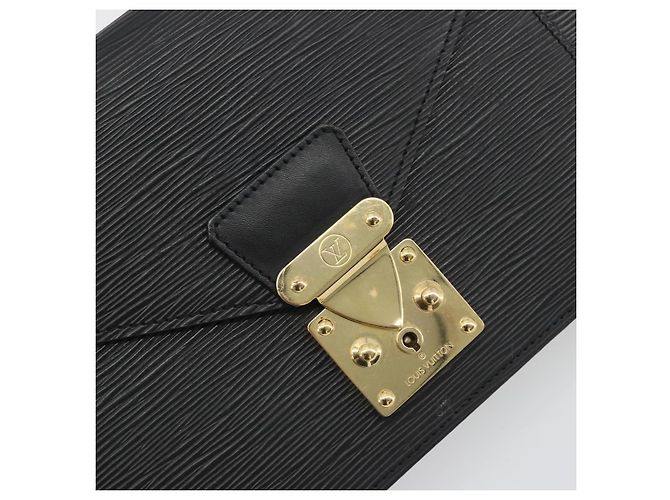 LOUIS VUITTON Epi Sellier Dragonne Clutch Bag Black M52612 LV Auth BA14957 Nero - vista 17