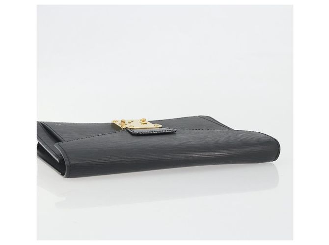 LOUIS VUITTON Epi Sellier Dragonne Clutch Bag Black M52612 LV Auth BA14957 Nero - vista 5