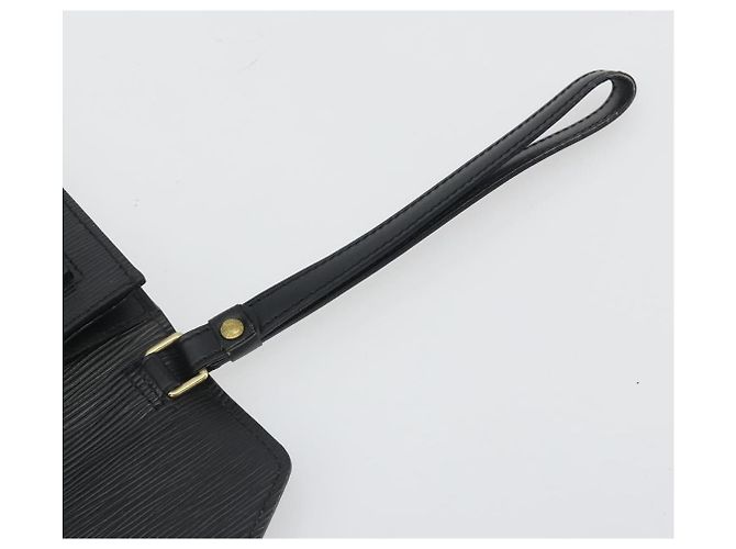 LOUIS VUITTON Epi Sellier Dragonne Clutch Bag Black M52612 LV Auth BA14957 Nero - vista 8