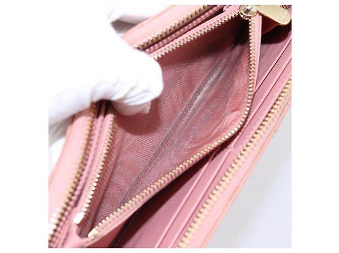Cartera larga Christian Dior Lady Dior de piel charol Rosa Auth BA15236V - vista 10