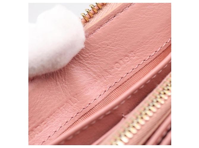 Cartera larga Christian Dior Lady Dior de piel charol Rosa Auth BA15236V - vista 11