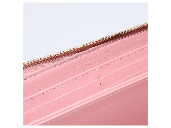 Cartera larga Christian Dior Lady Dior de piel charol Rosa Auth BA15236V - vista 17