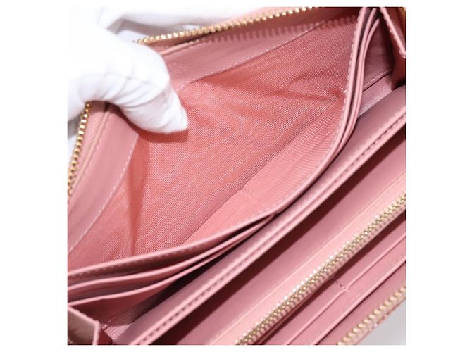 Cartera larga Christian Dior Lady Dior de piel charol Rosa Auth BA15236V - vista 18