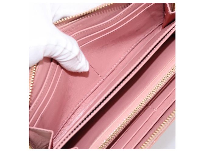 Cartera larga Christian Dior Lady Dior de piel charol Rosa Auth BA15236V - vista 19