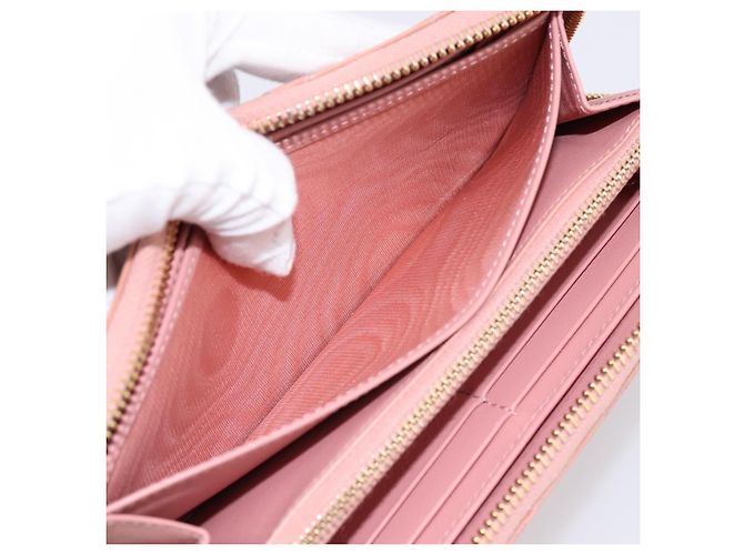 Cartera larga Christian Dior Lady Dior de piel charol Rosa Auth BA15236V - vista 20