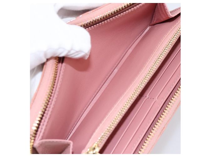 Cartera larga Christian Dior Lady Dior de piel charol Rosa Auth BA15236V - vista 21