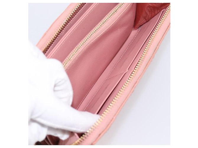 Cartera larga Christian Dior Lady Dior de piel charol Rosa Auth BA15236V - vista 23