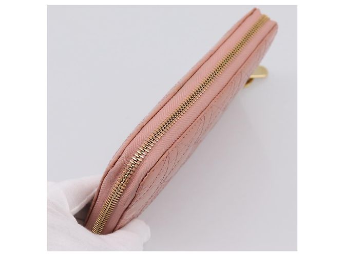 Cartera larga Christian Dior Lady Dior de piel charol Rosa Auth BA15236V - vista 5