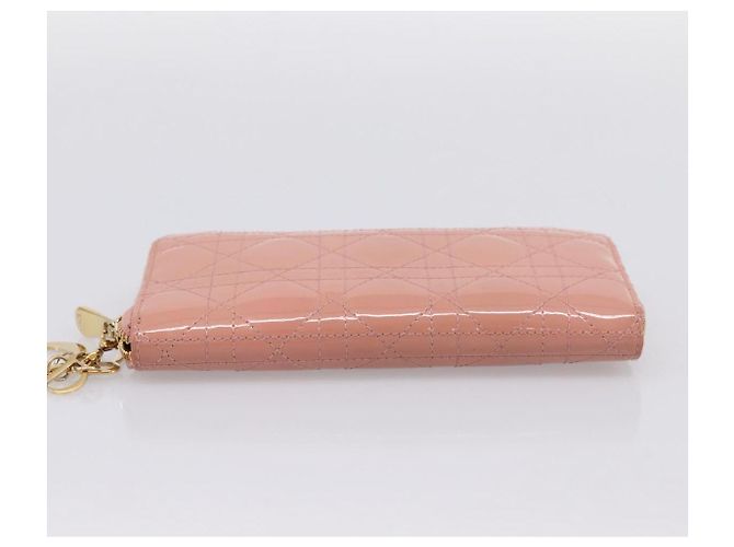 Cartera larga Christian Dior Lady Dior de piel charol Rosa Auth BA15236V - vista 6