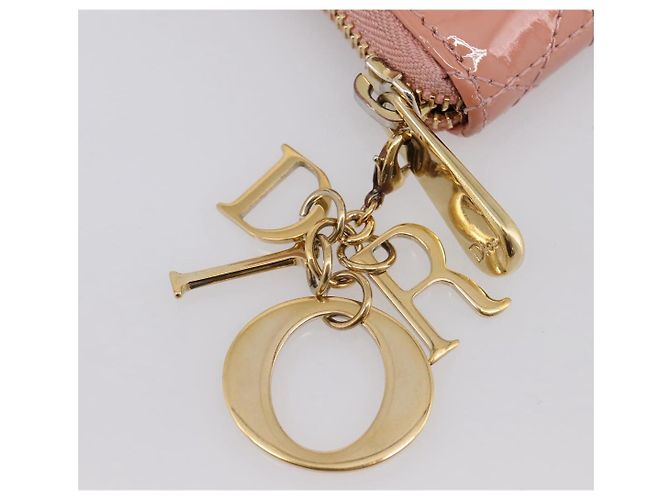 Cartera larga Christian Dior Lady Dior de piel charol Rosa Auth BA15236V - vista 8