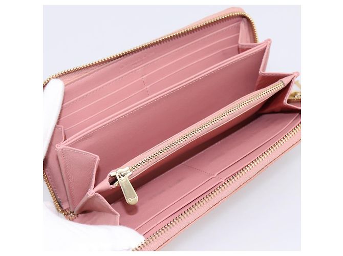 Cartera larga Christian Dior Lady Dior de piel charol Rosa Auth BA15236V - vista 9