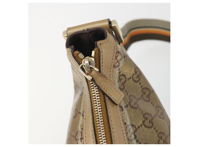 Borsa GUCCI GG Crystal Sherry Line Coated Canvas Beige Gold 181092 Auth 196336 D'oro - vista 10