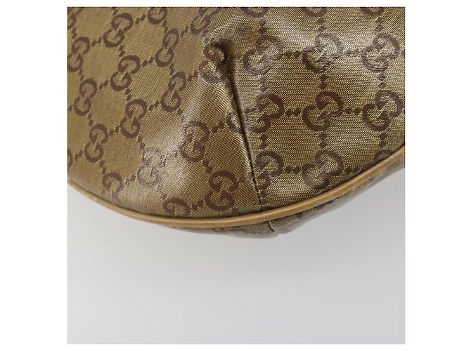 Borsa GUCCI GG Crystal Sherry Line Coated Canvas Beige Gold 181092 Auth 196336 D'oro - vista 14