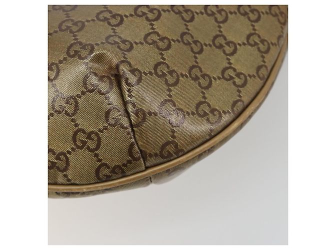 Borsa GUCCI GG Crystal Sherry Line Coated Canvas Beige Gold 181092 Auth 196336 D'oro - vista 15