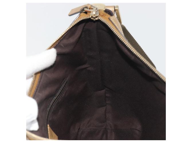 Borsa GUCCI GG Crystal Sherry Line Coated Canvas Beige Gold 181092 Auth 196336 D'oro - vista 19