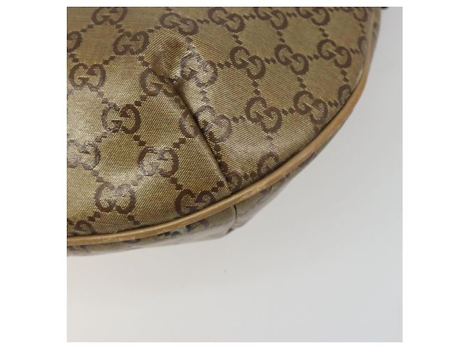 Borsa GUCCI GG Crystal Sherry Line Coated Canvas Beige Gold 181092 Auth 196336 D'oro - vista 9