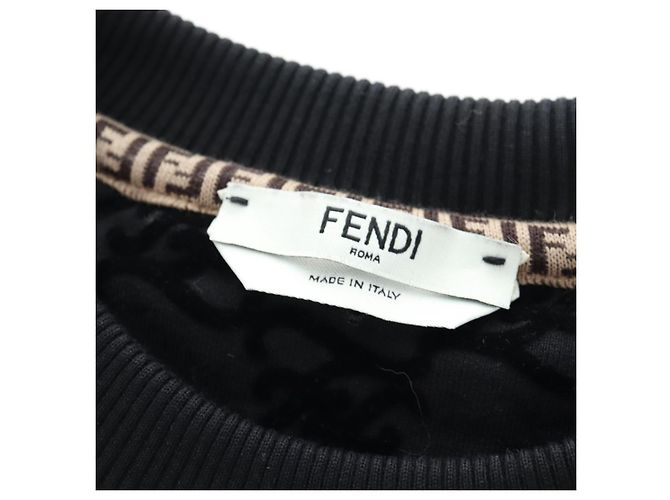 FENDI Trainer Cotton S Black FS7102 Auth 196743M Nero - vista 7