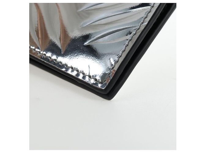PRADA Bifold Wallet Brushed leather Silver Auth 197314M Silvery - view 16