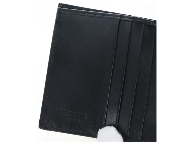 PRADA Bifold Wallet Brushed leather Silver Auth 197314M Silvery - view 18