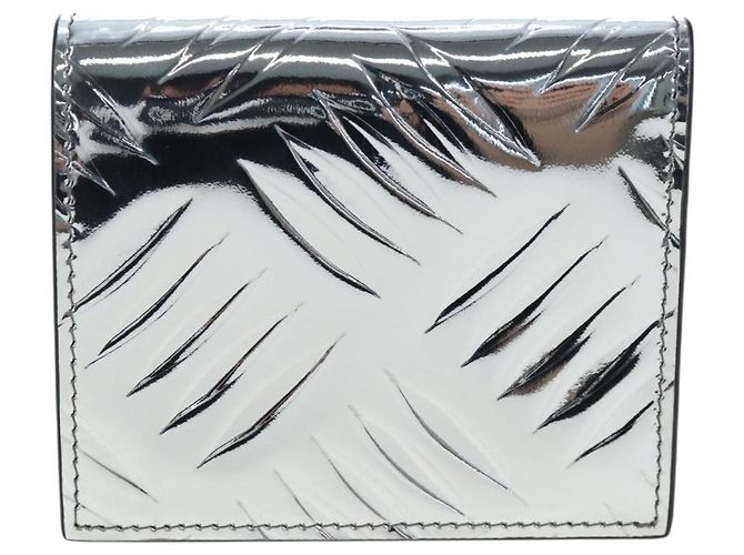 PRADA Bifold Wallet Brushed leather Silver Auth 197314M Silvery - view 2