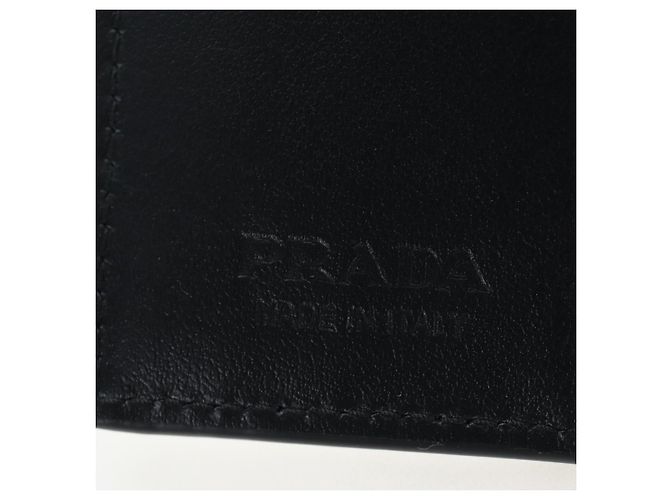 PRADA Bifold Wallet Brushed leather Silver Auth 197314M Silvery - view 20