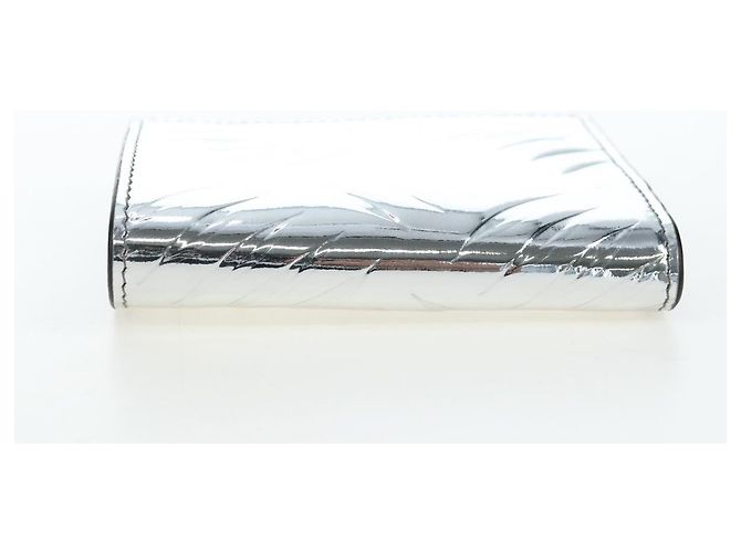PRADA Bifold Wallet Brushed leather Silver Auth 197314M Silvery - view 5