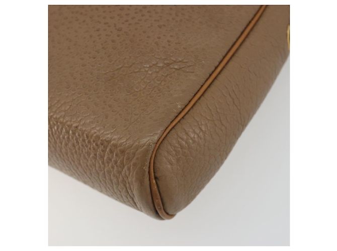 Borsa a tracolla Christian Dior in pelle beige e oro Auth ka5732 D'oro - vista 10