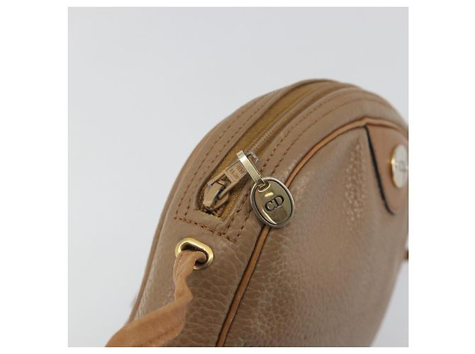 Borsa a tracolla Christian Dior in pelle beige e oro Auth ka5732 D'oro - vista 16