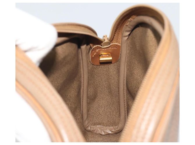Borsa a tracolla Christian Dior in pelle beige e oro Auth ka5732 D'oro - vista 19