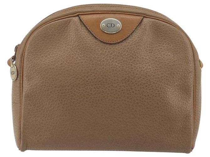 Borsa a tracolla Christian Dior in pelle beige e oro Auth ka5732 D'oro - vista 2