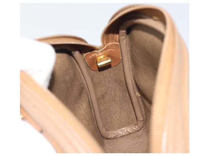 Borsa a tracolla Christian Dior in pelle beige e oro Auth ka5732 D'oro - vista 20