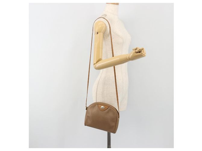 Borsa a tracolla Christian Dior in pelle beige e oro Auth ka5732 D'oro - vista 21