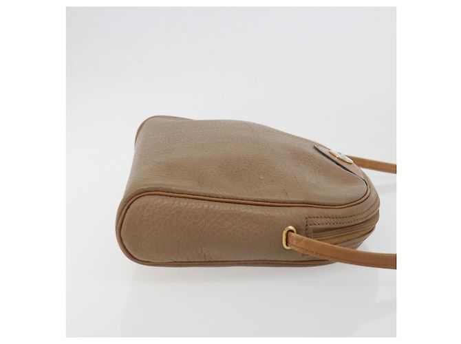 Borsa a tracolla Christian Dior in pelle beige e oro Auth ka5732 D'oro - vista 4