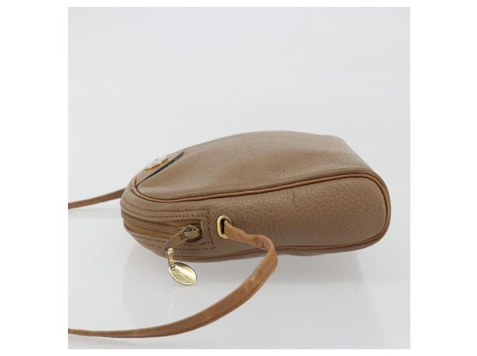 Borsa a tracolla Christian Dior in pelle beige e oro Auth ka5732 D'oro - vista 5
