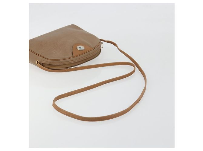 Borsa a tracolla Christian Dior in pelle beige e oro Auth ka5732 D'oro - vista 7