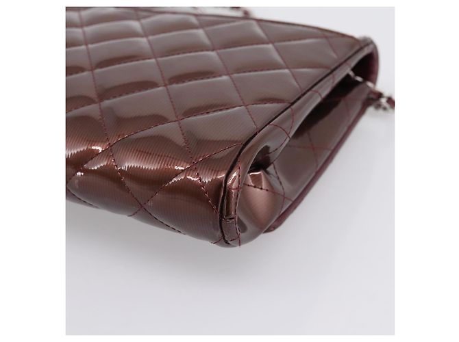 Borsa a tracolla con catena CHANEL Matelasse25 Smalto Bordeaux Silver CC Auth am12419SAM Argento Bordò - vista 15