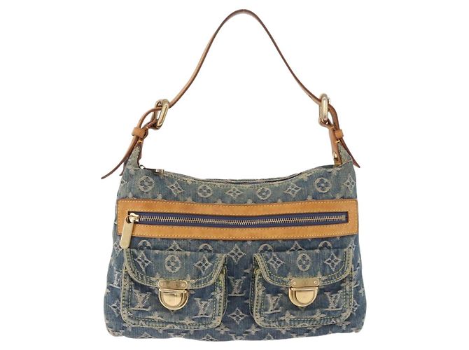 LOUIS VUITTON Monogram Denim Buggy PM Shoulder Bag Blue M95049 LV Auth 198378V - vista 13