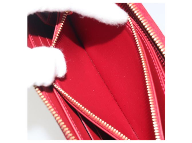 LOUIS VUITTON Monogram Vernis Zippy Wallet Rouge Grunadine M91732 Auth am12259V - vista 10