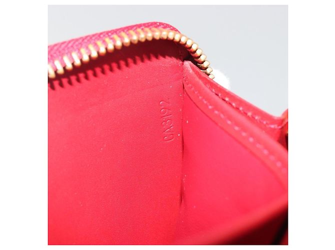 LOUIS VUITTON Monogram Vernis Zippy Wallet Rouge Grunadine M91732 Auth am12259V - vista 11