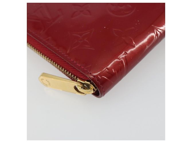 LOUIS VUITTON Monogram Vernis Zippy Wallet Rouge Grunadine M91732 Auth am12259V - vista 14