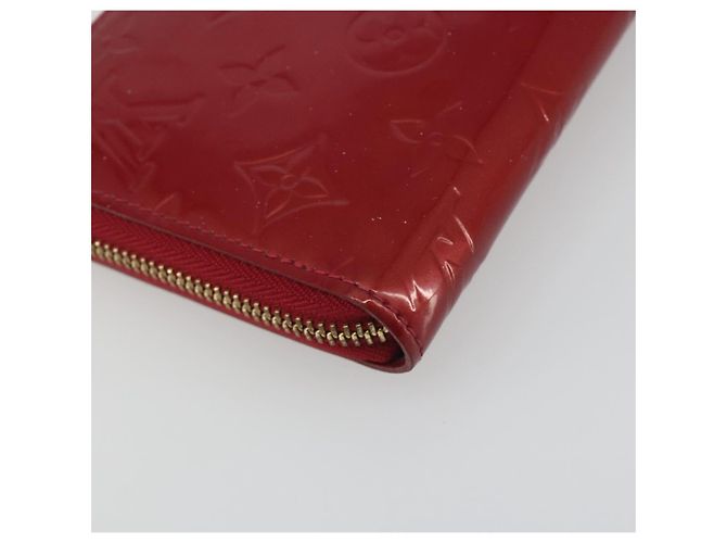 LOUIS VUITTON Monogram Vernis Zippy Wallet Rouge Grunadine M91732 Auth am12259V - vista 16