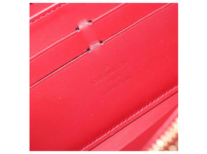 LOUIS VUITTON Monogram Vernis Zippy Wallet Rouge Grunadine M91732 Auth am12259V - vista 17