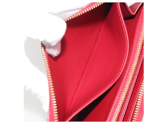 LOUIS VUITTON Monogram Vernis Zippy Wallet Rouge Grunadine M91732 Auth am12259V - vista 18