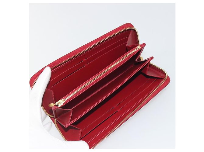 LOUIS VUITTON Monogram Vernis Zippy Wallet Rouge Grunadine M91732 Auth am12259V - vista 9